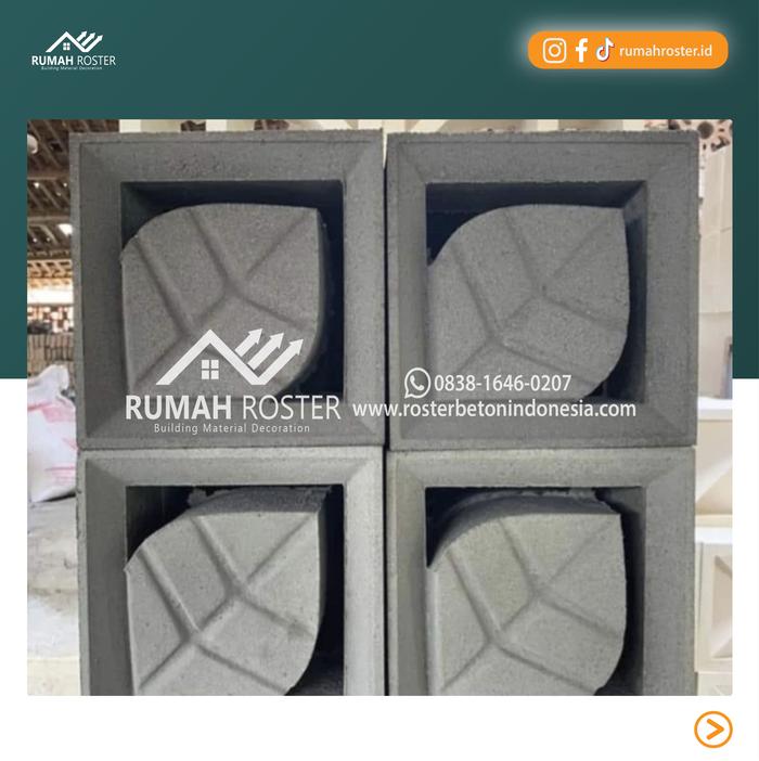 Jual Roster Beton/Roster Minimalis/Loster Beton Motif Daun - Abu-abu ...
