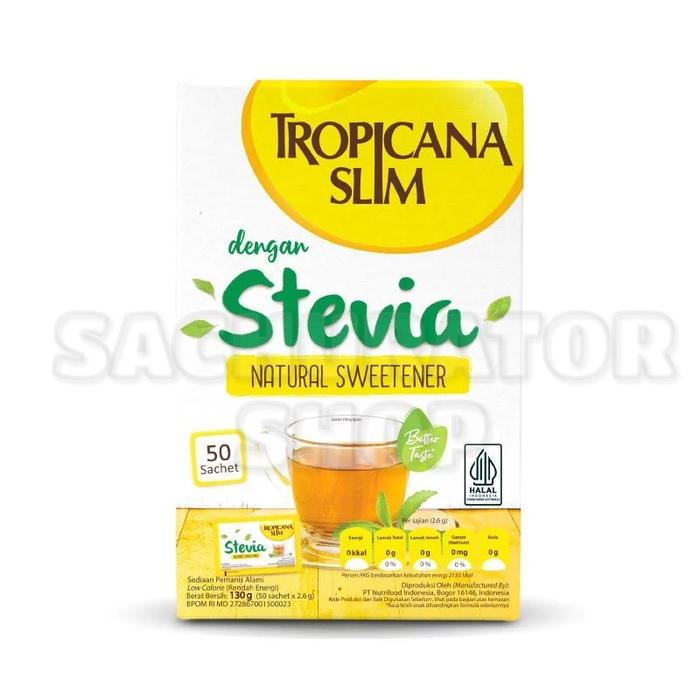 Gambar Tropicana Slim Pemanis dengan Stevia Natural Sweetener 50 sachet box dari sachurator shop undefined Tokopedia