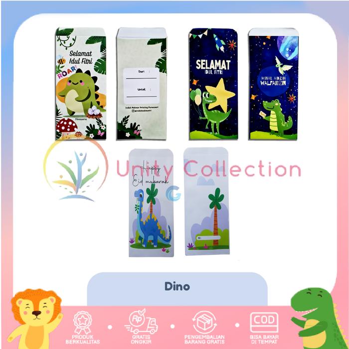 Gambar Amplop Lebaran Panjang Aneka Motif / Angpau (10 pcs) - Dinosaurus dari Unity Collection undefined Tokopedia