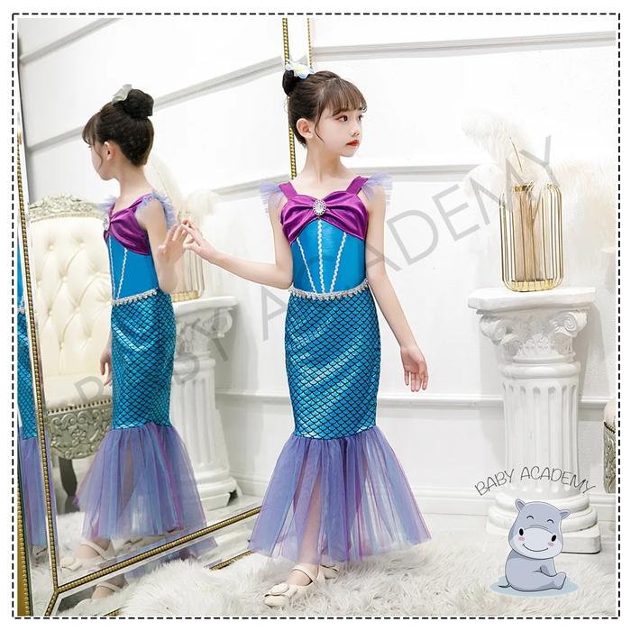 Jual Kostum Birthday Dress Anak Princess Ariel Mermaid Premium