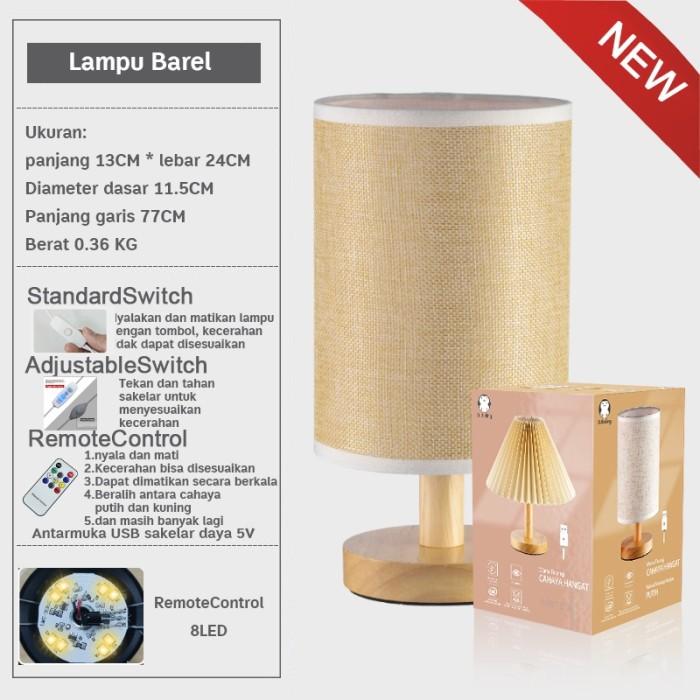 Gambar Lampu Meja Lampu Tidur LED Desk Lamp Bedside Wood Table Lamp Bedroom - remote dari yitulshop undefined Tokopedia