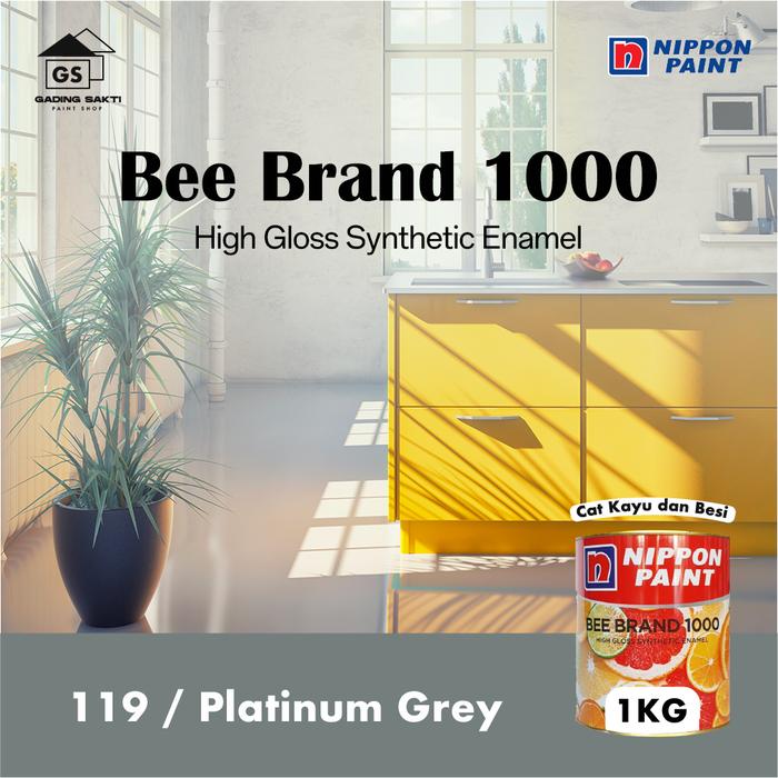 Gambar Nippon Bee Brand 1000 High Gloss / Cat Kayu & Besi 0,9Ltr - 119 Plati Grey dari Gading Sakti Paint Serpong undefined Tokopedia