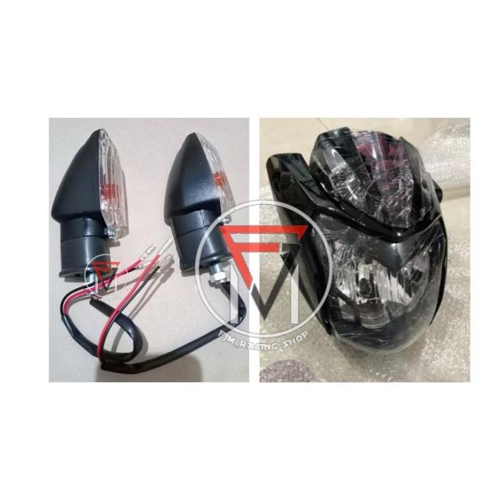 Gambar Headlamp Batok Lampu Depan plus sein New Vixion lightning - Hitam dari Rahma4532 undefined Tokopedia