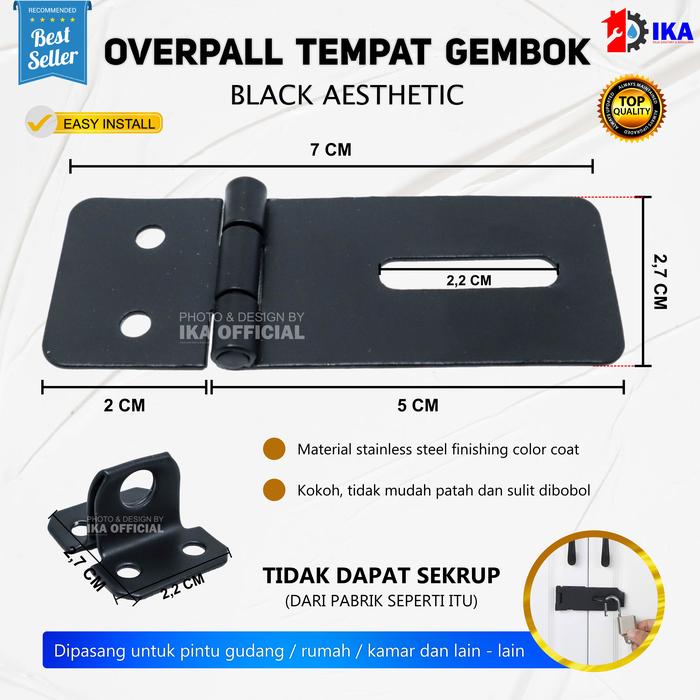 Gambar Grendel Overpal 2” 2.5" 3" 4" tempat gembok pintu - OVERPALHITAM 2" dari IKA-OFFICIAL undefined Tokopedia
