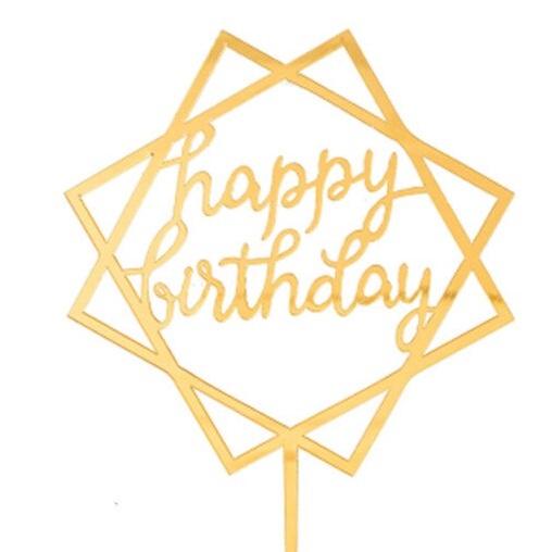 Gambar Cake topper happy birthday acrylic/ akrilik - KOTAK GOLD dari Riches Star undefined Tokopedia
