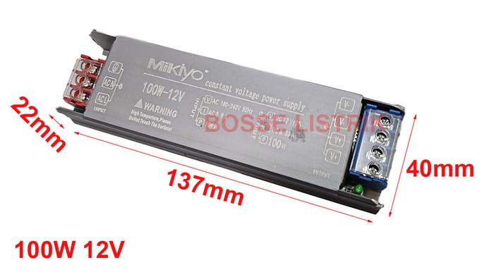 Gambar Power Supply Switching / Travo LED Strip 12V Silikon - 100W 8.3A dari Bosse Listrik undefined Tokopedia