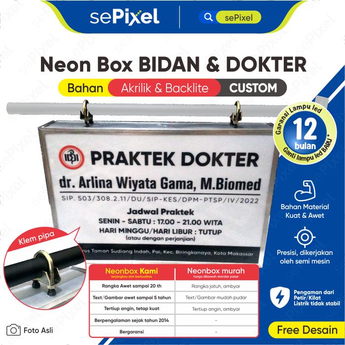 Gambar Neon box bidan, perawat, dokter, dokter gigi, toko, kios, cafe dari sePixel undefined Tokopedia