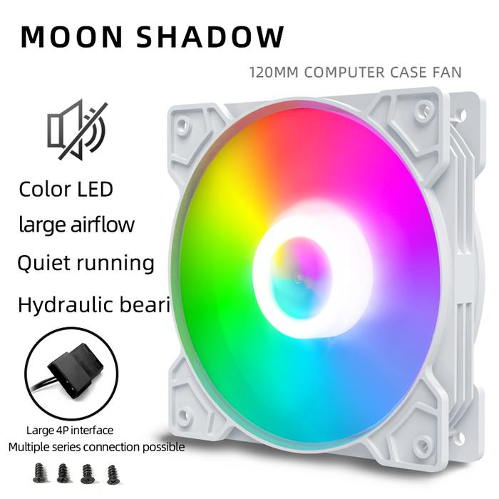 Gambar AOSOR FAN CASING 12CM SHADOW BLACK LED - Rainbow White dari Gandiwanet Store undefined Tokopedia