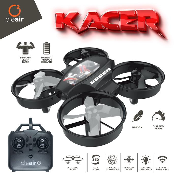 Gambar cleAir O2 Mini Racing Drone Altitude Hold Headless smart return home - Kacer Hitam, 1 Battery dari Merangkai0 undefined Tokopedia
