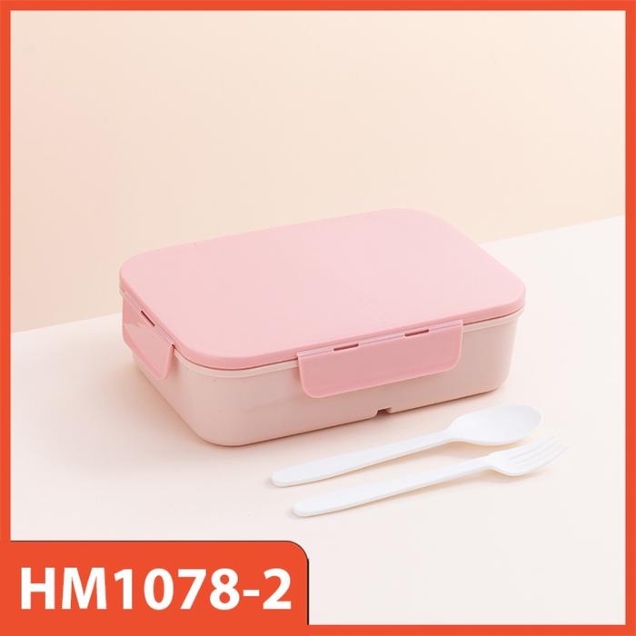 Gambar LUNCH BOX Kotak Bekal Makan Siang 1200 ML I Lunch Box Anak 3 Sekat - Pink dari Hoptech Indonesia Jaya undefined Tokopedia