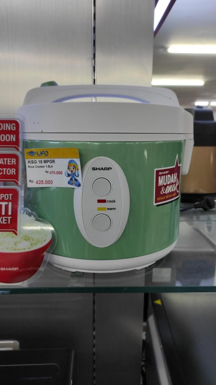 Gambar Sharp KSG18MPWT Rice Cooker kapasitas 1,8 liter |  KS-G18MP-WT - Hijau dari UFO Elektronika Kediri_NEW undefined Tokopedia