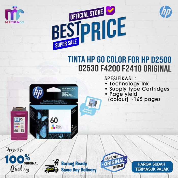Gambar Tinta HP 60 Black For HP D2500 D2530 F4200 F2410 - Colour dari Multifungsi Online undefined Tokopedia