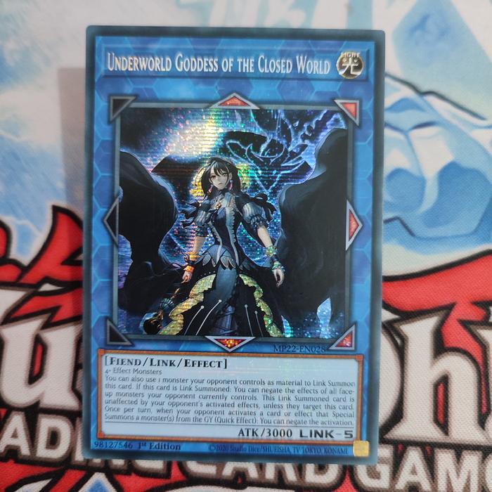 Yu-Gi-Oh! Karte „Underworld Goddess Of The Closed World“ – Prismatic Secret Rare, 1. Auflage