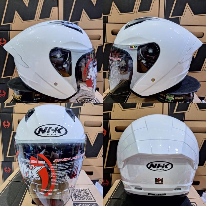 Gambar HELM HALF FACE NHK N1 MAX SOLID WHITE SNI DOT ORIGINAL SINGLE VISOR - WHITE, M dari Cikalhelmet undefined Tokopedia