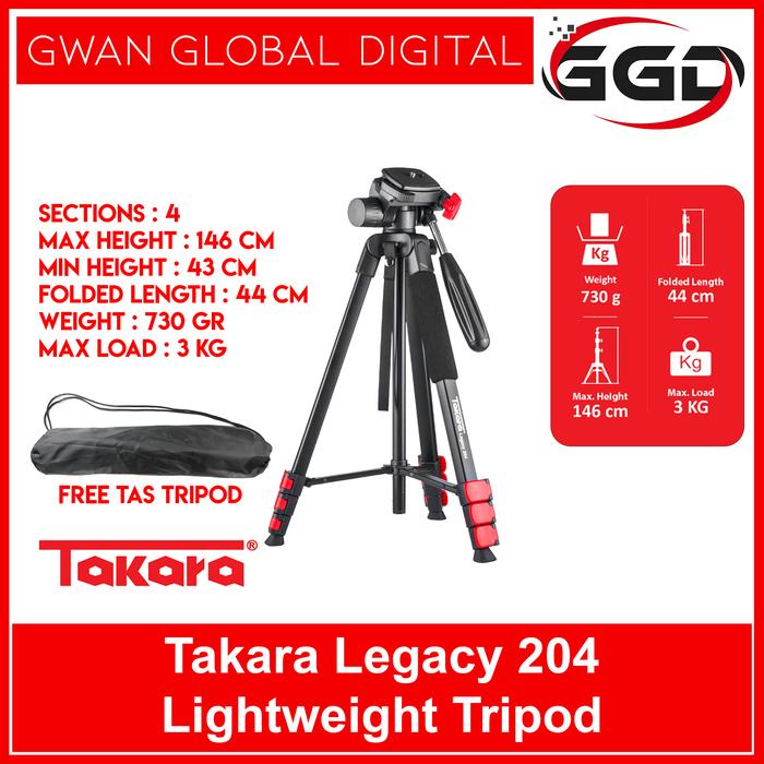 Gambar Takara Legacy 204 Tripod Fluid Head Pan Head for Camera & Smartphone - - Tripod Only dari Gwan Global Digital Kota Surabaya Tokopedia