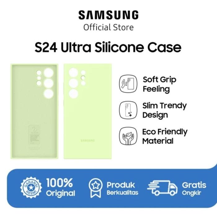 Gambar Samsung Galaxy S24 Ultra Silicone Case - ORIGINAL - Light Green dari Go Storeee_NEW undefined Tokopedia