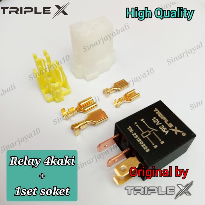 Gambar Mini relay 4 kaki rellay 4kaki kecil stater pemutus lampu starter comp - relay + soket dari sinarjayabali undefined Tokopedia