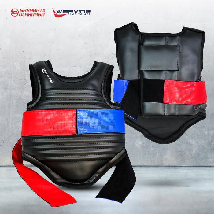 Gambar Body Protector Silat Werving, Pelindung Badan Silat Dewasa - List Merah&Biru, L Dewasa dari Werving_NEW undefined Tokopedia