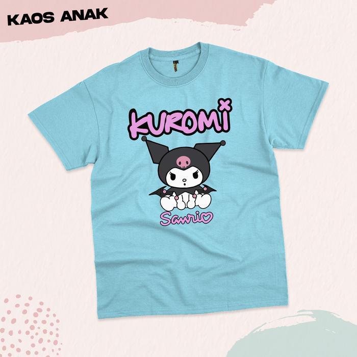 Gambar Baju Kaos Anak Perempuan Karakter Kuromi Usia 1 2 3 4 5 6 7 8 9 10 THN - BIRU LANGIT, XL (7-8th) dari Eiyo Store Kids undefined Tokopedia