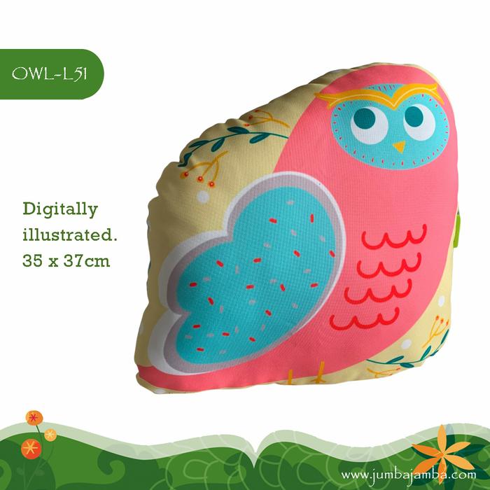 Gambar Bantal Sofa - Colorful Spring Owl Throw Pillow - OWL-L51 Kuning dari JumbaJamba undefined Tokopedia