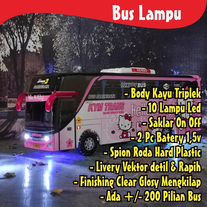 Gambar INDOBUS Miniatur Bus Bis KYM Hello Kitty Lampu dari indobus collection undefined 5 Tokopedia