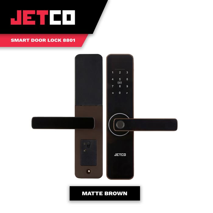 Gambar JETCO 8801 Smart Door Digital Home Lock - Kunci Pintu Card Fingerprint - MATTE BROWN dari Rejeki Terus 168 undefined Tokopedia
