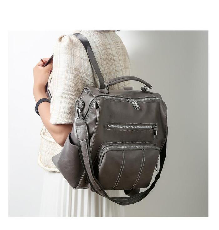Gambar Tas Ransel Wanita TJ012 Fashion Backpack Bag Trendy Korean Style - Grey dari BagStory.. undefined Tokopedia