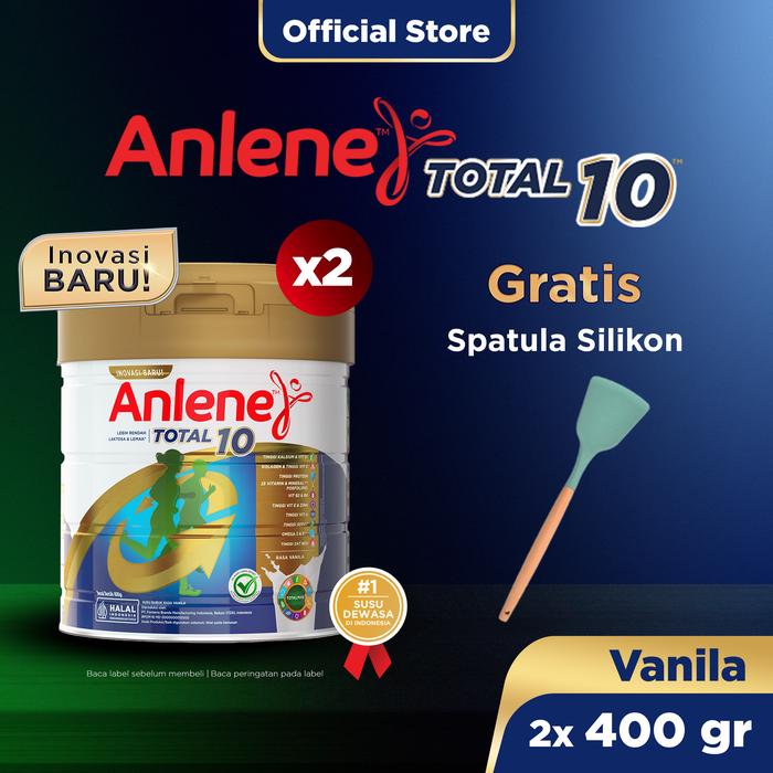 Gambar Anlene Total 10 Susu Bubuk Dewasa Vanila 2x400g - Free Gift - Spatula Silikon dari Fonterra Indonesia undefined Tokopedia