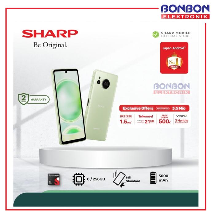 Gambar Sharp AQUOS Sense8 8GB/256GB Dual Sim - Snapdragon 6 Gen 1 5G - Pale Green dari Bonbon Elektronik_NEW undefined Tokopedia