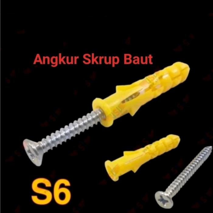 Gambar Fisher + Skrup / Paku Sekrup Spiser / Baut Skrup Piser - LURUS S6 dari Han 99 Tools undefined Tokopedia
