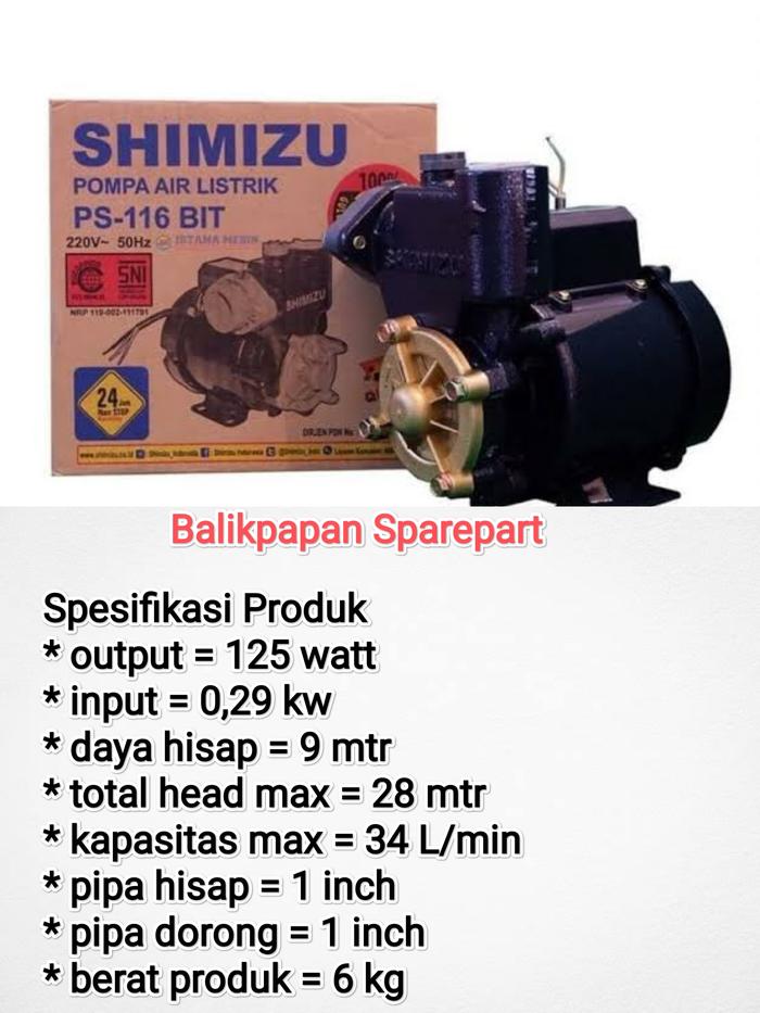 Gambar Pompa Air Shimizu 125w 200w 125 200 watt PS 116 128 130 135 226 230 - PS-116 BIT dari Balikpapan Spareparts undefined Tokopedia