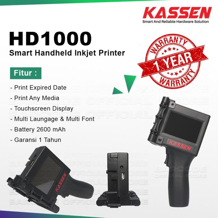 Gambar Handheld Inkjet Printer Kassen HD 1000 Printer Inkjet Portable - HD-1000 dari Barcode Store Solutions undefined Tokopedia