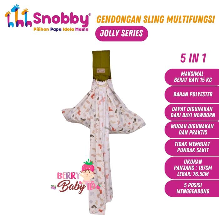 Gambar Snobby Gendongan Samping Bayi Multifungsi 5in1 Baby Sling - Jolly Green dari Berry Baby Kota Bandung Tokopedia