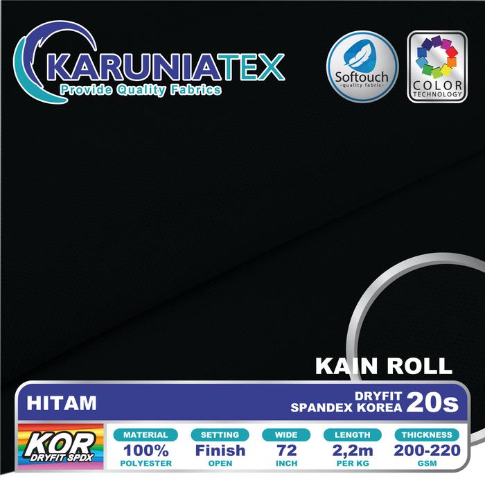 Gambar Kain Dryfit Spandex Korea 20s Hitam | Karunia Textile - Kain 0,5Kg dari Karunia Textile undefined 4 Tokopedia