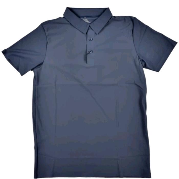 Gambar Kaos polo pria dryfit  original import Baju olah raga jersey futsal - BLUE INDIGO, L dari Neza Collection 01 undefined Tokopedia