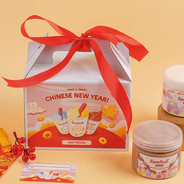 Gambar Sweetooth - Hampers Imlek/Hampers Sincia/Hampers CNY! (Ice Cream Gift) - 1 Pint Cup dari Sweetooth Ice Cream undefined Tokopedia