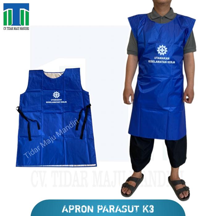 Gambar Jual Apron Celemek Semprot Parasut Ponco Bahan Parasut 2 Sisi Biru K3 - Biru dari Tidar Maju Mandiri undefined Tokopedia