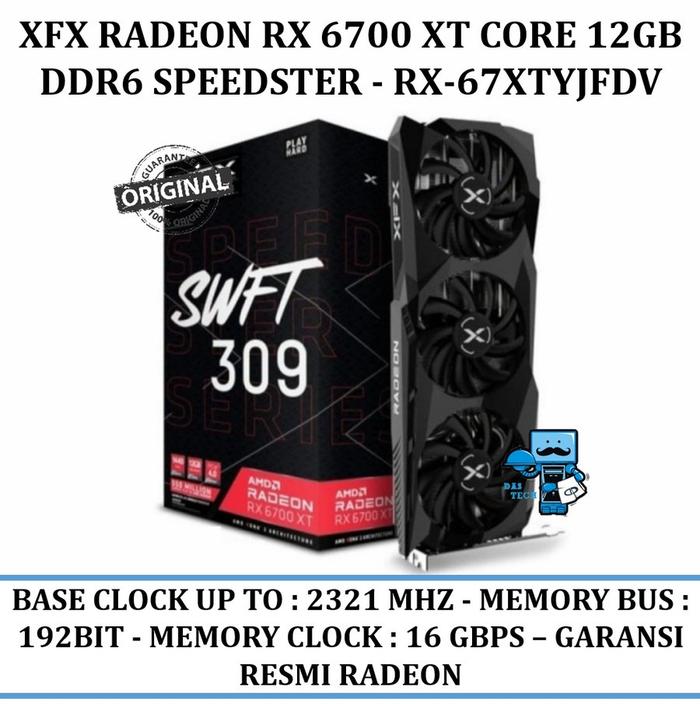 Vga Xfx Radeon Rx 6700 Xt 12gb Ddr6 Speedster Rx-67xtyjfdv Original
