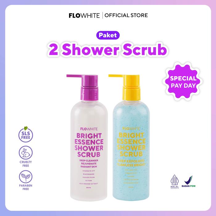 Gambar Flowhite Paket 2 Shower Scrub dari flowhitebeauty undefined Tokopedia