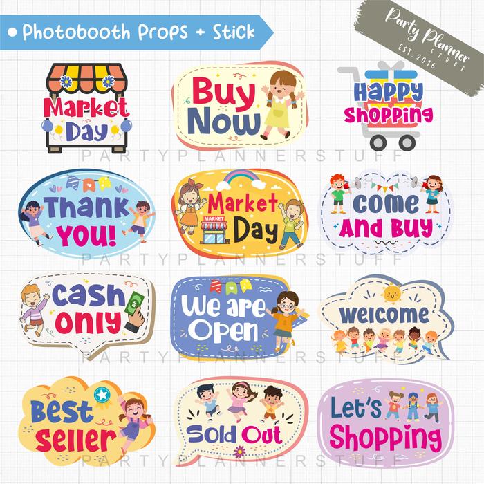 Gambar Market day props fun props market day photobooth props bunting flag - Fun props dari Partyplannerstuff undefined Tokopedia