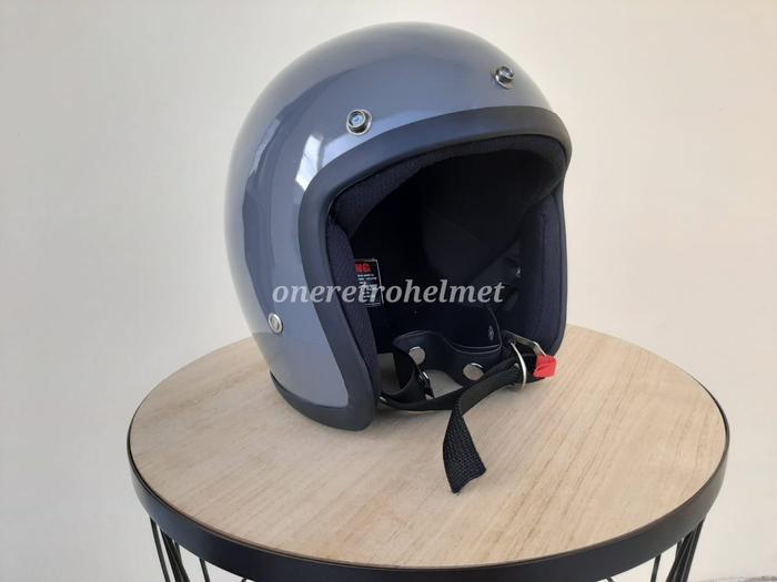 Gambar Helm slim head tx 500 grey glossy - helm slim head custom retro - Abu-abu, L dari Oneretrohelmet24 undefined Tokopedia