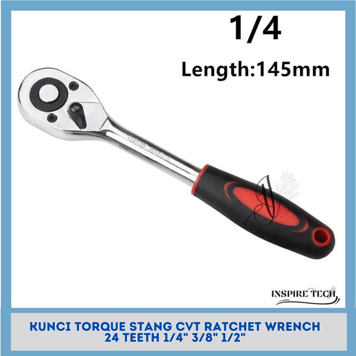Gambar Gagang Ratchet Mata Kunci Shock KUNCI TORQUE STANG CVT RATCHET WRENCH - TORQUE 1/4" dari inspiretech undefined Tokopedia