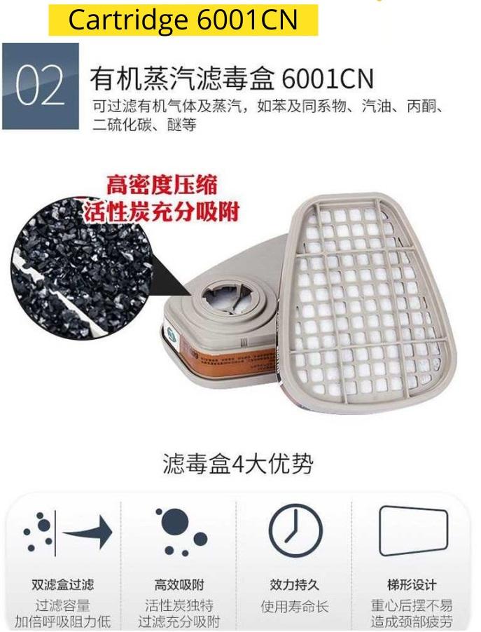 Gambar organic vapor niosh gas 6003 isi filter,mask cartridge 3M canester ori - 6001cn dari pasar safety undefined Tokopedia