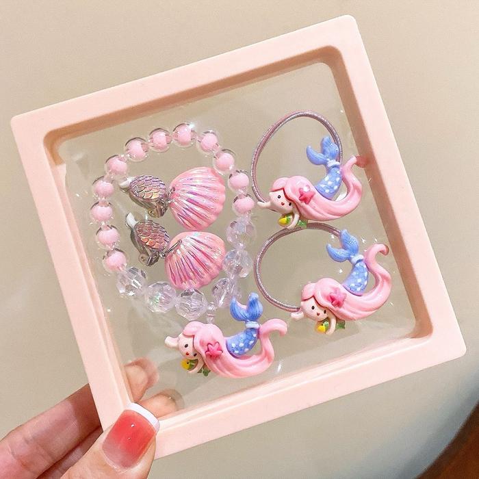Gambar Set Kotak Perhiasan Aksesoris Gelang 5in1 Anak Perempuan Import - MermaidPink dari Kids Fashion Koleksi undefined Tokopedia