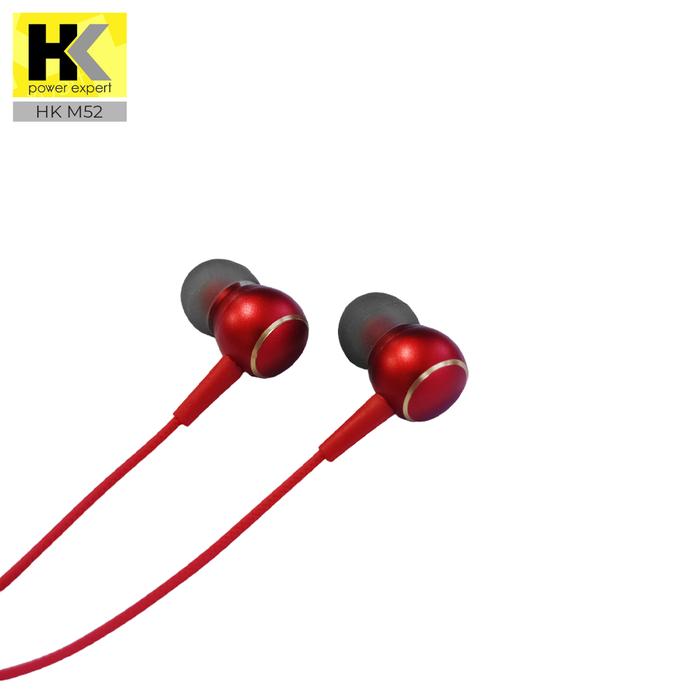 Gambar HK M52 Headset Kabel In-Ear Earphone Mikrofon Handsfree Hifi Stereo M52 Jack 3.5mm - Merah dari HK Store Elektronik undefined Tokopedia