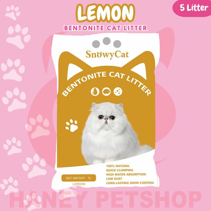 Gambar PASIR SNOWY 5LT BENTONITE CAT LITTER GUMPAL AROMA | KUCING ANJING - lemon dari Haney Petshop and Petcare undefined Tokopedia