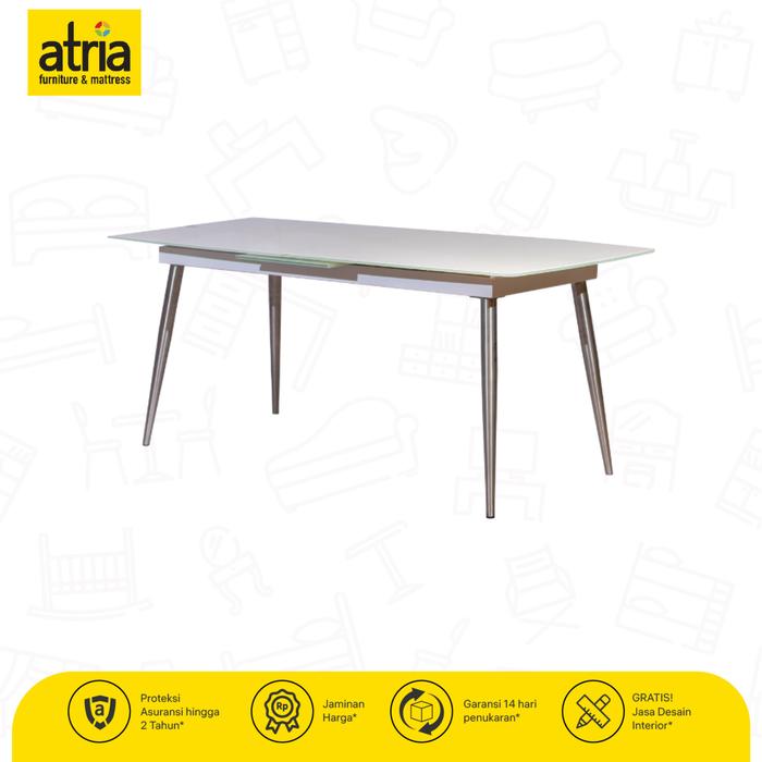 Gambar Meja Makan Atria Meja Tonny Extend Super White Glass A-4169 (180-220) dari Atria Furniture Official undefined Tokopedia