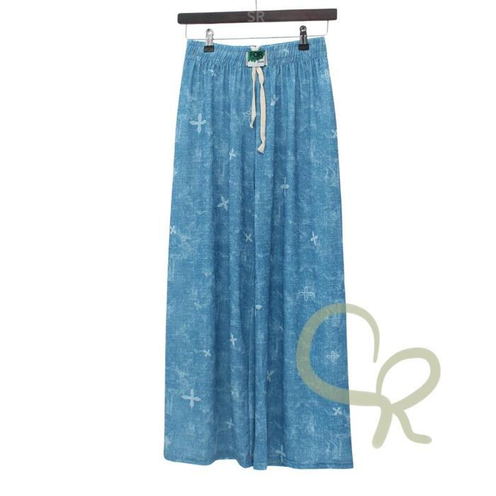 Gambar SR Celana Kulot Wanita Fashion Fake Denim Import Polyester Premium - MOTIF No.01 dari SR Clothing Official undefined Tokopedia
