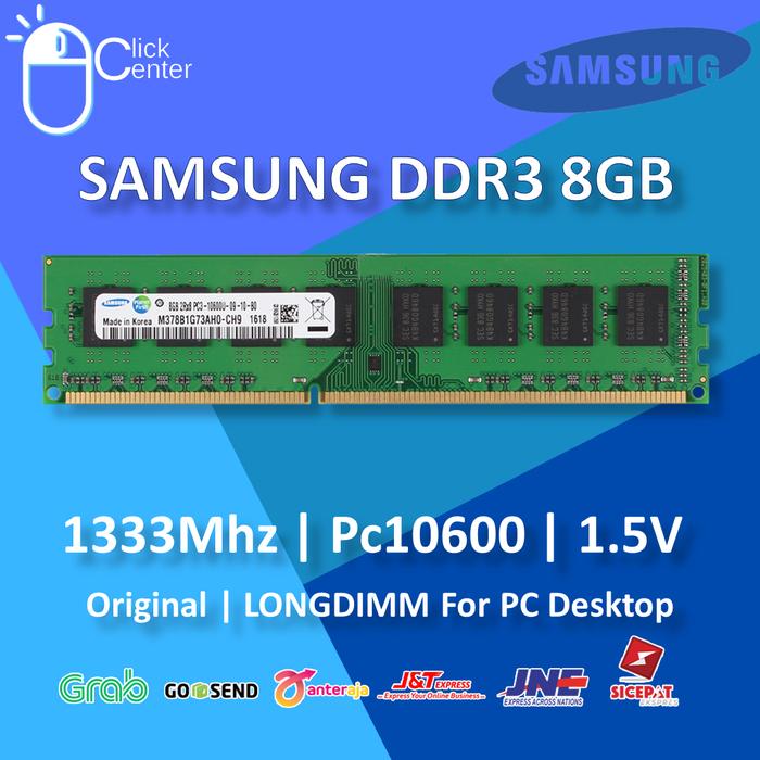 Gambar RAM PC SAMSUNG DDR3 8GB PC 10600 / 1333 MHZ MEMORY (1x8GB) LONGDIMM dari Click Center Sby undefined Tokopedia