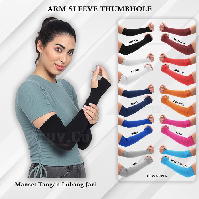 Gambar Manset Tangan Olahraga Arm Sleeve Hand sock Pelindung Lengan Sinar UV - POLOS, Putih dari STUVCO SPORTSWEAR undefined Tokopedia